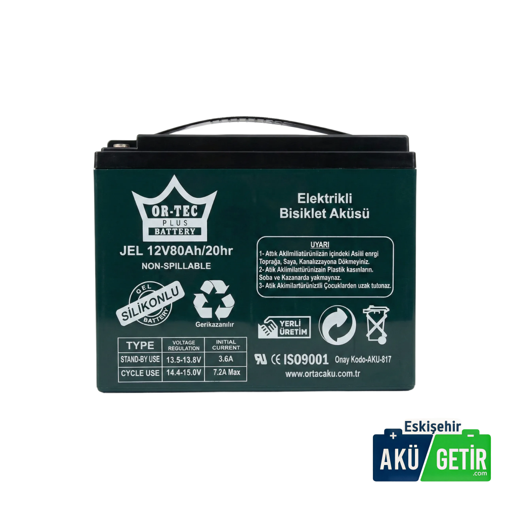 Ortec 12V 80 AH Amper Jel Akü