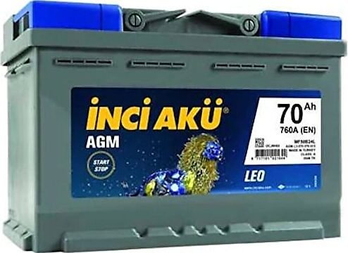İnci Akü Start-Stop AGM Lion 12V 70Ah Akü